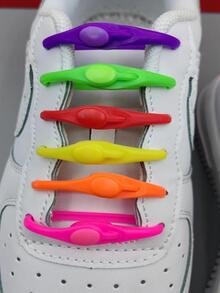 Multicolor No Tie Soft Silicon Shoelaces Set - Multicolor - View 3