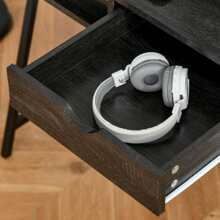 HOMCOM Computer Writing Desk for Small Space w/ Drawer, Storage Shelves, Natural - 灰色 - 查看 9