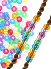 50入組女性甜美風格非洲編織配件,透明關閉頭髮珠子,接髮環,臟電話線髮圈和髮夾