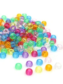 50入組女性甜美風格非洲編織配件,透明關閉頭髮珠子,接髮環,臟電話線髮圈和髮夾