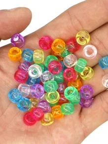 50入組女性甜美風格非洲編織配件,透明關閉頭髮珠子,接髮環,臟電話線髮圈和髮夾