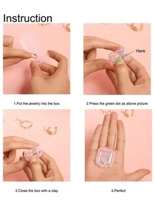 10pcs Small Translucent Plastic Square Box -diamond Earplug Storage Case-transparent Jewelry Box-accessories Storage-organizer For Fishhooks, Beads And Medicines - Clear - View 10