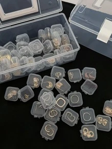 10pcs Small Translucent Plastic Square Box -diamond Earplug Storage Case-transparent Jewelry Box-accessories Storage-organizer For Fishhooks, Beads And Medicines - Clear - View 4