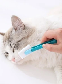 1pc Two Tone Pet Eye Cleaning Brush - Blue - View 3