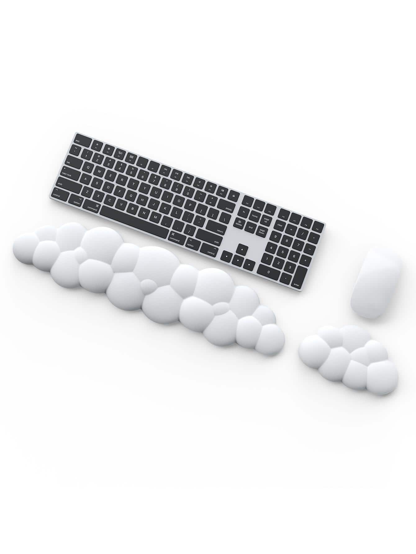 Solid Color CloudShaped Keyboard Wrist Rest, Soft Leather Memory Foam