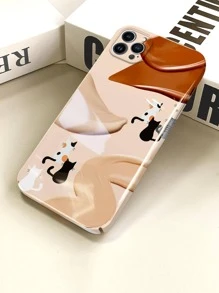 كفر موبايل نمط القط رسوم كارتون - وردي - مشاهدة 3