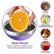 40oz Large Capacity Rainbow Pearl Glittering Water Bottle, Stainless Steel Insulated Tumbler, With Straw & Lid, Available In Various Colors, Suitable For Kids And Adults, Outdoor Camping Insulated Water Bottle, Stainless Steel Travel Mug, Non Tumbler - Multicolor - View 3