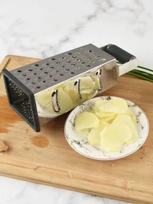 1pc Silver Multifunction Fruit Peeler, Stainless Steel Vegetable Slicer For Kitchen - Silver - View 3