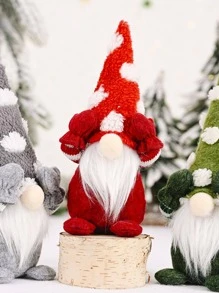 1个带雪帽的装饰矮人摆件，生日家居装饰、圣诞节装饰、房间装饰、冬季圣诞节装饰、家居圣诞礼物、圣诞装饰 - 灰色 - 查看 2