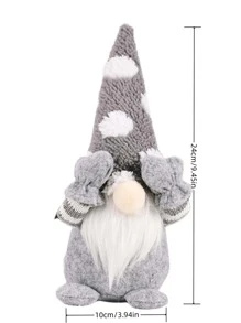 1个带雪帽的装饰矮人摆件，生日家居装饰、圣诞节装饰、房间装饰、冬季圣诞节装饰、家居圣诞礼物、圣诞装饰 - 灰色 - 查看 6
