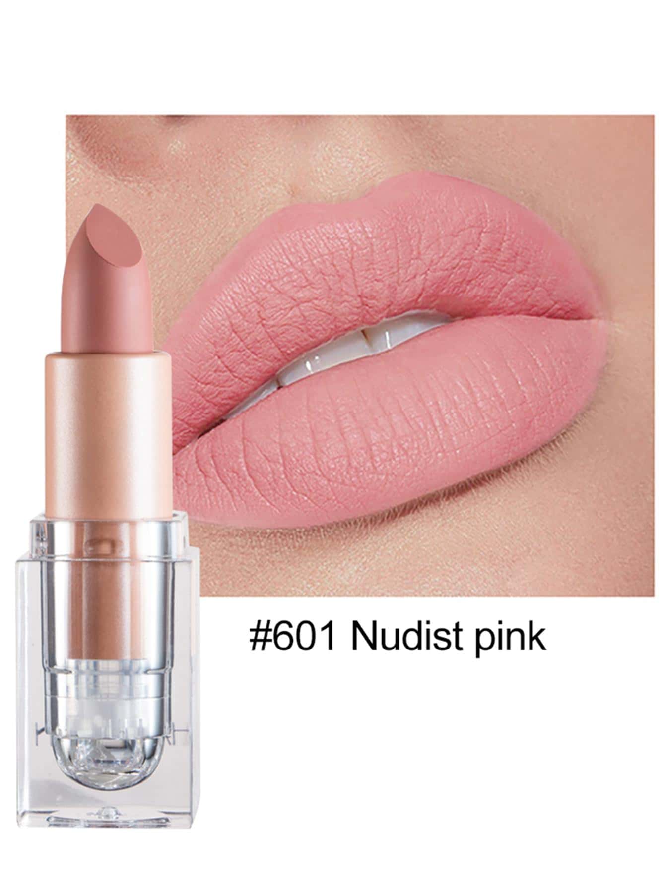 HANDAIYAN Matte Velvet Finish Crystal Square Tube Lipstick, Nude Bean Sand Shade Lip Gloss, Long Lasting Non-Transfer Lip Liner, Cosmetics, Face Paint For Women, Ideal For Y2K Fancy Fashion Looks, Matte Long Lasting Lip Gloss For Daily & Party Makeup - 01 Matcha - 查看 1