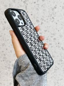 Letter Graphic Anti-fall Phone Case - Silver - View 2