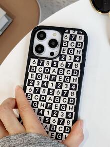 Letter Graphic Anti-fall Phone Case - Silver - View 5