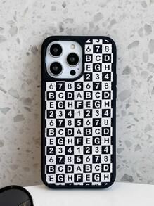 Letter Graphic Anti-fall Phone Case - Silver - View 3