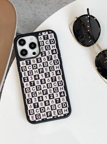 Letter Graphic Anti-fall Phone Case - Silver - View 1