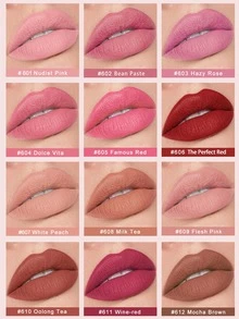 HANDAIYAN Matte Velvet Finish Crystal Square Tube Lipstick, Nude Bean Sand Shade Lip Gloss, Long Lasting Non-Transfer Lip Liner, Cosmetics, Face Paint For Women, Ideal For Y2K Fancy Fashion Looks, Matte Long Lasting Lip Gloss For Daily & Party Makeup - 01 Matcha - 查看 2