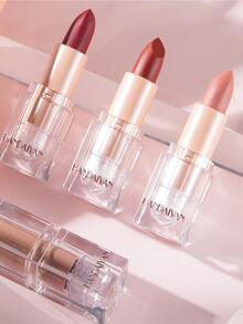 HANDAIYAN Matte Velvet Finish Crystal Square Tube Lipstick, Nude Bean Sand Shade Lip Gloss, Long Lasting Non-Transfer Lip Liner, Cosmetics, Face Paint For Women, Ideal For Y2K Fancy Fashion Looks, Matte Long Lasting Lip Gloss For Daily & Party Makeup - 01 Matcha - 查看 4