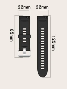1入組矽膠通用智能手錶帶 - 黑色 - 查看 6