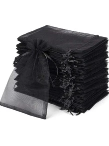 100入組透氣絲綢珠寶包裝袋,帶束口禮物袋,適用於婚禮派對禮盒珠寶包裝