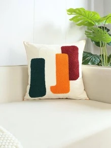1pc Geometric Pattern Cushion Cover Without Filler