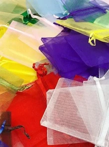 Bộ 100 Đàn Organ Trang Sức Bao Bì Túi Đàn Organ Túi Có Dây Rút Cho Tiệc Cưới Ủng Hộ Trang Sức Tặng Túi - Nhiều màu - Xem 4