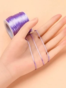 1 Roll About 30m 1mm Nylon Cord Diy Jewelry String Thread For Bracelet & Necklace Making - Purple - View 5