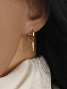 HuooNew 1 Pair Delicate 925 Sterling Silver Crescent Moon Small Earrings, Jewelry Gift For Women