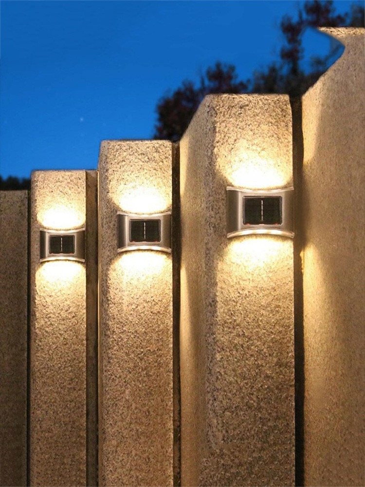 50 件/套不锈钢壁灯，现代防水壁挂式户外灯，户外花园照明，适用于小路、庭院、露台 - 黃色 - 查看 2