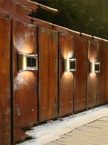 50 件/套不锈钢壁灯，现代防水壁挂式户外灯，户外花园照明，适用于小路、庭院、露台 - 黃色 - 查看 3