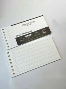 1 Pieza Notebook De Notas Adhesivas Reemplazable De Hojas Sueltas Para Estudiantes, Bloc De Notas De Vocabulario Inglés Para Destacar Palabras Clave, Mini Etiqueta Interior - Negro - Ver 7