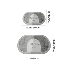 1pc Slogan Graphic Bath Rug Home Bathroom Decor Floor Carpet Outdoor Rug Door Mat Fall Decor Bathroom Accessories Back To School Entryway Decor - Grey - View 3