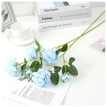 1branch Artificial Flower, Blue Plastic Romantic Faux Flower For Home Decor - Blue - View 1