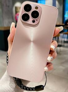 雷射極光cd,彩色霧面金屬,附帶高清玻璃鏡片膜+可調節防丟繩,新研發防摔手機殼保護套 - 淺粉色 - 查看 1