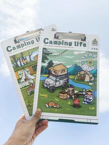 1pc School File Folder, Plastic File Folder, A4 Paper Folder, Office Supplies - Mint Green - View 5