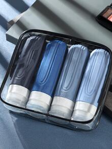 Bộ 4 chai đựng đồ vệ sinh cá nhân du lịch, hộp đựng du lịch 3oz được TSA phê duyệt, chống rò rỉ, có thể nạp lại, bằng silicon lỏng, có thể bóp, phụ kiện du lịch đựng dầu gội, dầu xả, kem dưỡng da - Nhiều màu - Xem 6