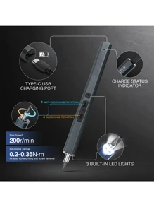 13 In 1 Small Precision Electric Screwdriver Set With 10 Bits  Electric Screwdriver Repair Tool Set Cordless Rechargeable Magnetic Power Screwdriver Repair Tool Set - Grey - View 3