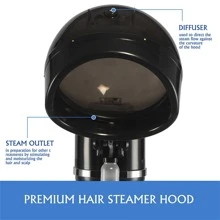 Hair Steamer Hairdressing Care Hood Color Processor - Black - View 2
