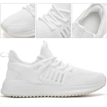 Walking Shoes Sneakers for Women - Tennis Running Gym Workout Slip On Memory Foam Athletic Lightweight Comfortable Breathable Casual Shoes - 白色 - 查看 6