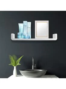 Wall-Mounted Shampoo Bath Shower Rack Seasoning Debris Rack Self-Adhesive White Storage Shelf Bathroom Kitchen Organizer - White - View 5