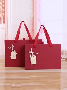 1件套蝴蝶結裝飾禮品包裝盒 - 紅色 - 查看 3