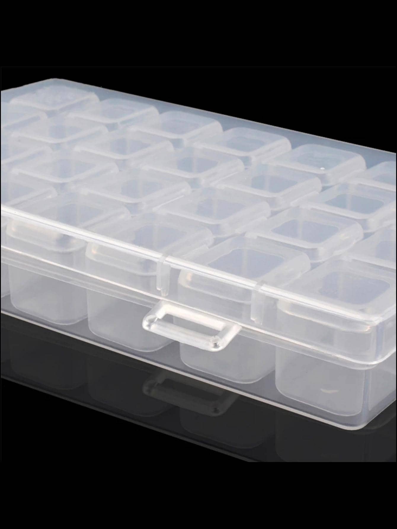 1個 ネイルアート ラインストーン & パール 収納ボックス - クリア - 見る 3