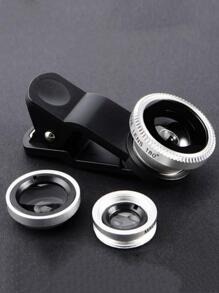 3 en 1 Móvil gran angular ojo de pez Lentes - Plateado - Ver 1