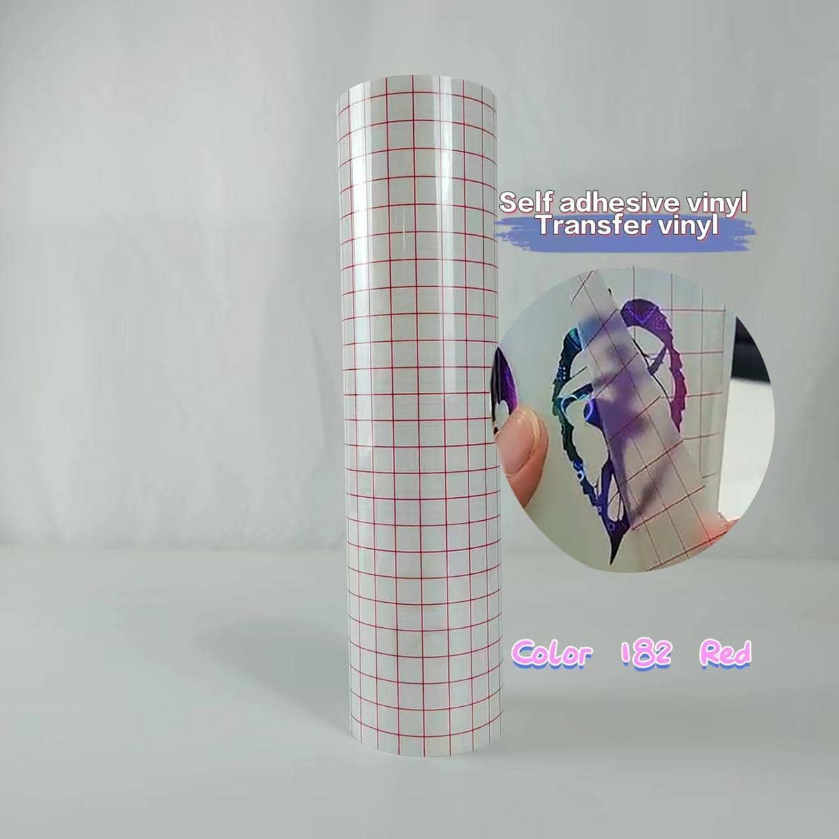 1sheet A4 size 30 X 21 CM/12 X 8.2 Inch Holographic Rainbow Gradient Indoor Self Adhesive Vinyl - Red - View 1