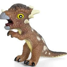 1入組橡膠指尖玩具，有趣恐龍設計兒童減壓玩具