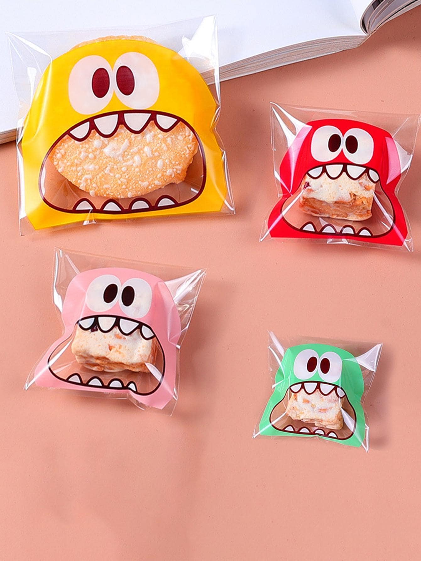 100pcs Cartoon Graphic Packaging Bag - Multicolor - View 4