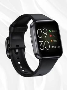 1 pieza Reloj inteligente ,negro TPU con tira deportivo Calendario monitoreo de frecuencia cardíaca seguimiento del sueño 1,69 pulgada pantalla táctil cuadrado esfera  compatible con Android iPhone - Negro - Ver 2