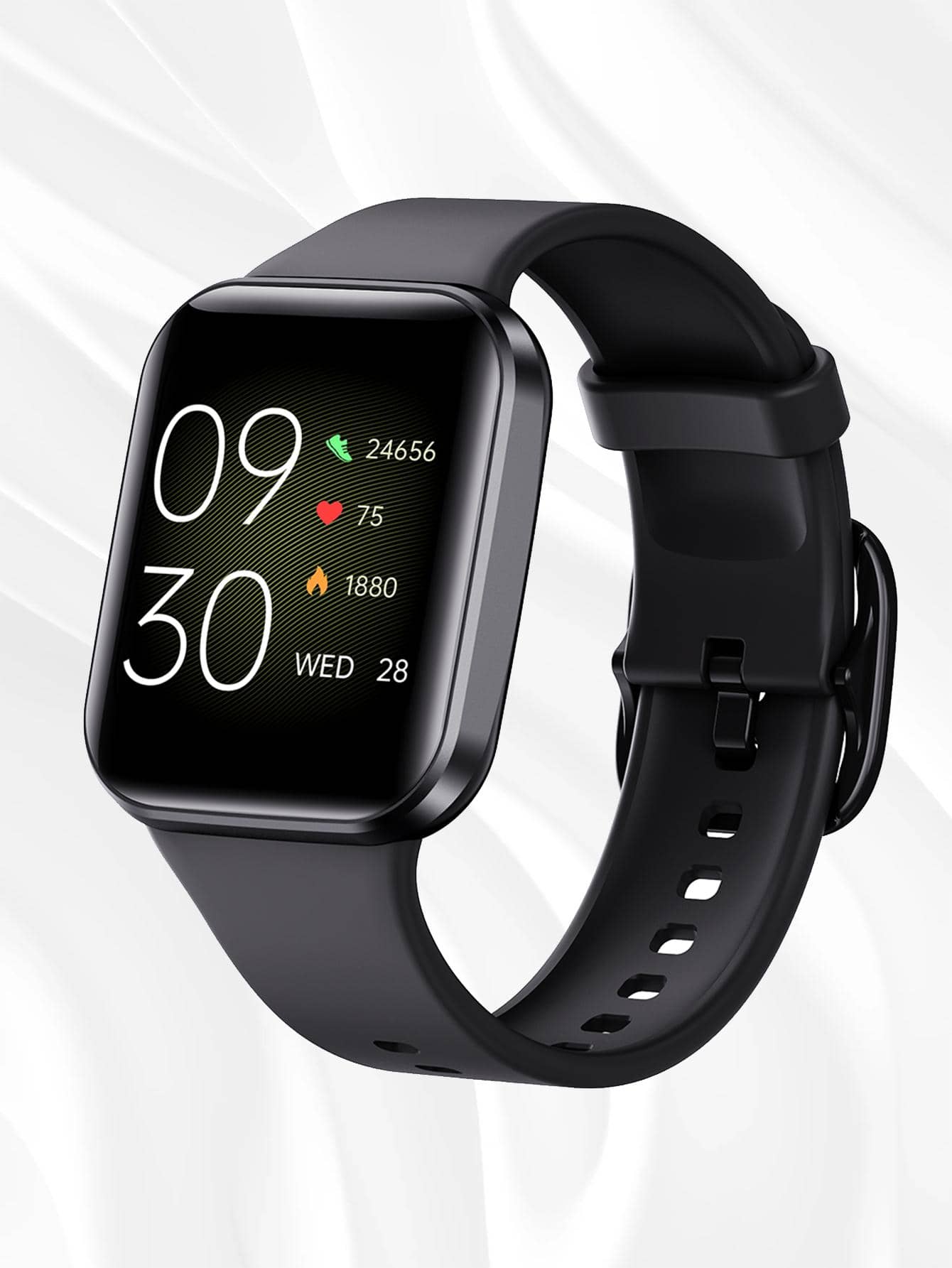 1 pieza Reloj inteligente ,negro TPU con tira deportivo Calendario monitoreo de frecuencia cardíaca seguimiento del sueño 1,69 pulgada pantalla táctil cuadrado esfera  compatible con Android iPhone - Negro - Ver 1