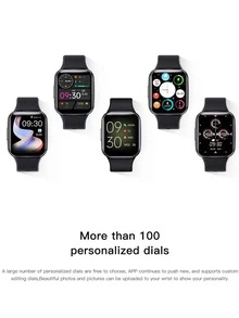 1 pieza Reloj inteligente ,negro TPU con tira deportivo Calendario monitoreo de frecuencia cardíaca seguimiento del sueño 1,69 pulgada pantalla táctil cuadrado esfera  compatible con Android iPhone - Negro - Ver 4