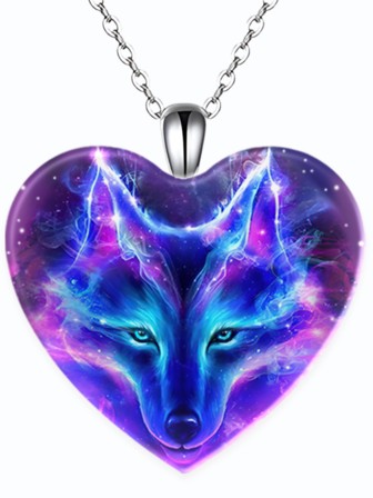 1 collar de lobo de aleación de zinc para mujer.