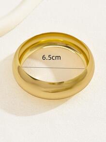 1入金色極簡誇張高光彩手環,適用於夏季約會、派對和華麗裝扮的場合,完美送給朋友的禮物 - 金黃色 - 查看 3